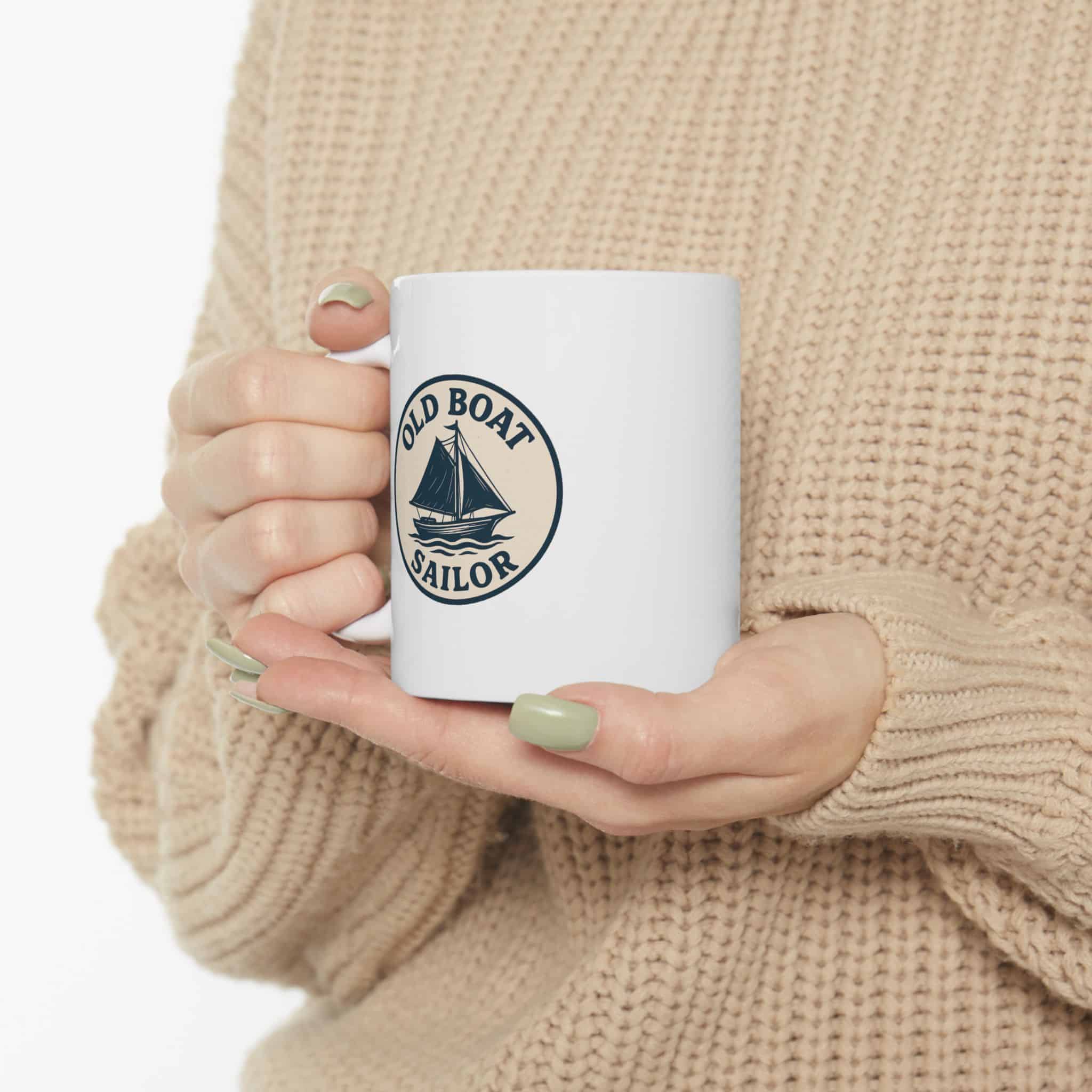 Old Boat Sailor Coffee Mug — OBS Logo Ceramic Mug (11oz, 15oz) - Image 4