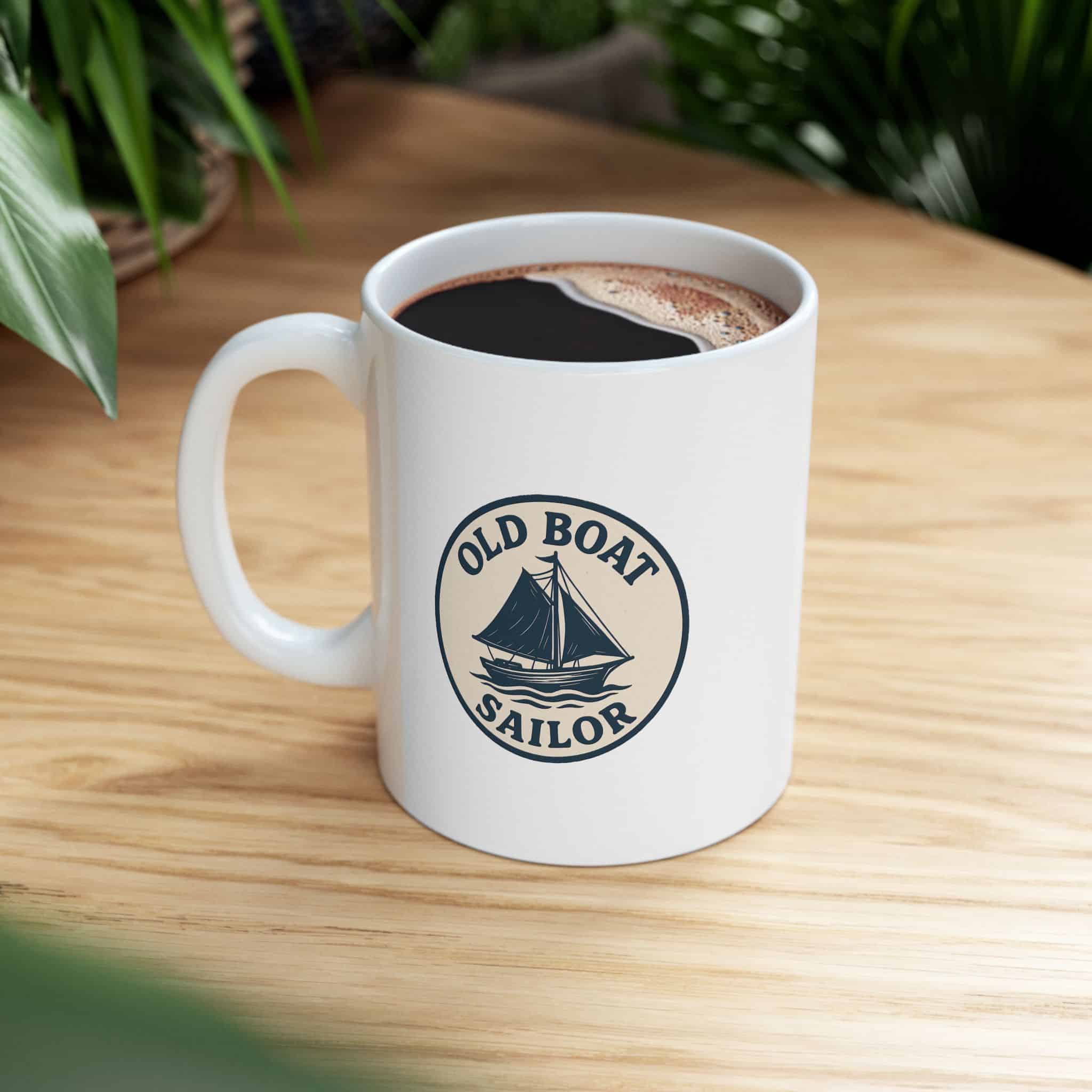Old Boat Sailor Coffee Mug — OBS Logo Ceramic Mug (11oz, 15oz) - Image 3